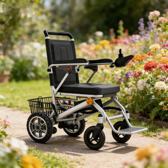 Electric Wheelchair for Adults, Lightweight Portable All-Terrain Mobility Aid