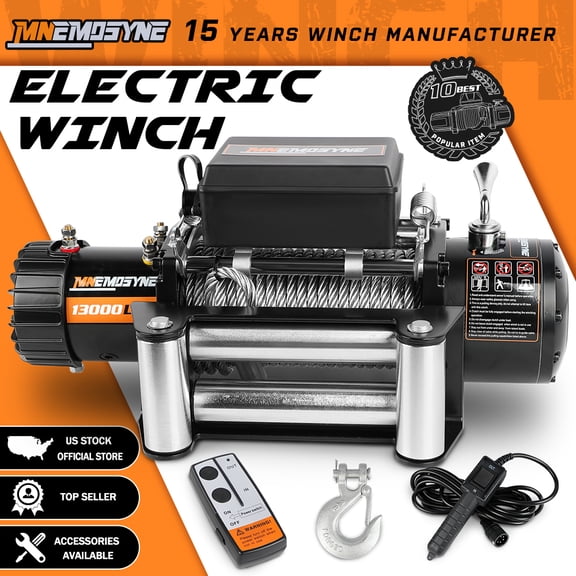 Electric Winch 13000LBS Steel Cable 12v Wireless Remote Tow Truck Trailer Winch SUV 4WD
