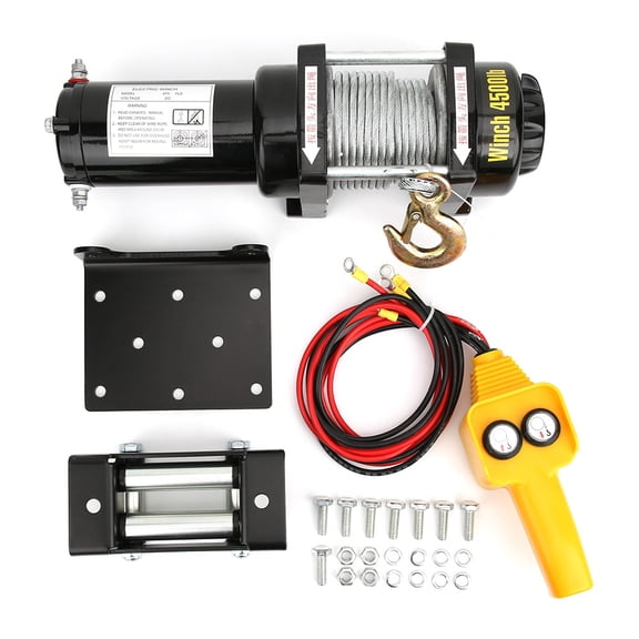 Electric Winch Mechanical Accessory 12V 4500lb Industrial Vehicle Dual Use for Off Road