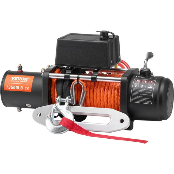 Electric Winch Truck 13500 lb Capacity with Synthetic Rope, Waterproof & Wireless Remote Control, Heavy Duty Off-Road Recovery