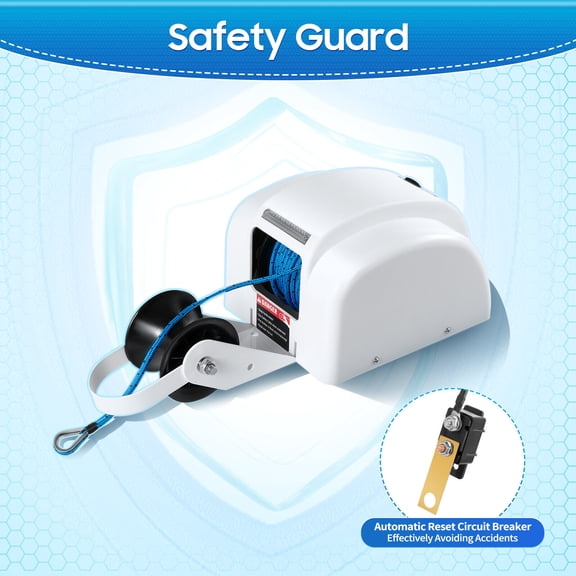 Electric Windlass Anchor Saltwater Boat Winch Marine w/ Wireless Remote 45 LBS for Speedboats, Fishing Boats, Motorboat
