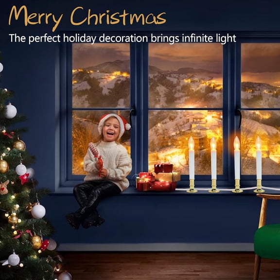 Electric Window Candle Lamp with Gold Plated Base, Dusk to Sensor Turns Candle on in Dark and Off in Light, Ready to Use 10 Pack