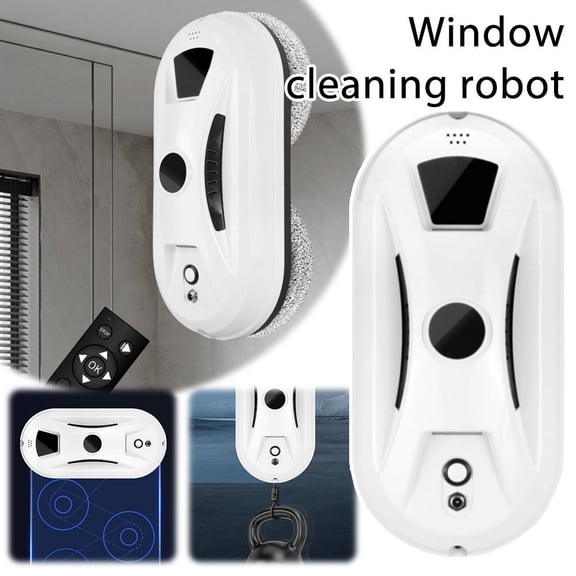 Electric Window Cleaner Robot, Smart Window Cleaner Cleaning Robot with 2800Pa Strong Suction, Window Glass Vacuum Robot with Remote Control, for Indoor/Outdoor Windows Mirror