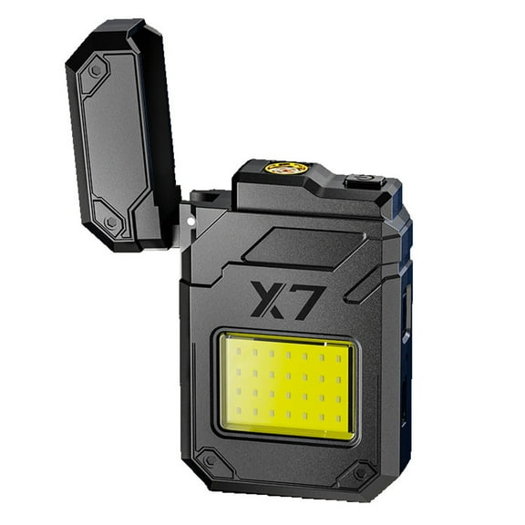 Electric Windproof Lighter, Flameless USB Rechargeable Lighter with Super Bright COB Light, Fast Charging, Arc Ignition