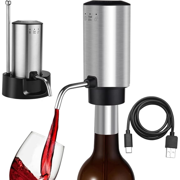 Electric Wine Aerator 3-in-1 Automatic Wine Decanter & Dispenser, USB Rechargeable Wine Pourer with Precise Pour Control, Wine Lover Gifts for Women & Men