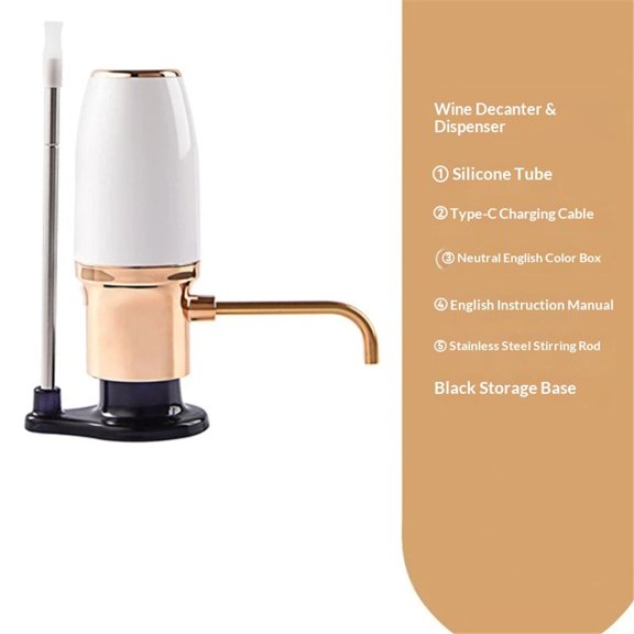 Electric Wine Aerator, Modern Wine Aerator, Electric Wine Dispenser, Wine Pump, Automatic Wine Pourer, Re-chargeable, Wine Gifts, Valentines Day Gift for Her