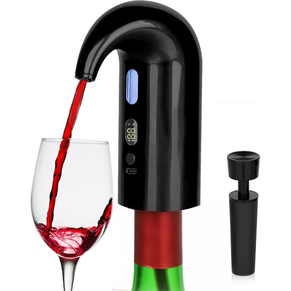 Electric Wine Aerator Pourer, Portable Automatic One-Touch Decanter Dispenser Pump for Red and White Wine with USB Rechargeable Battery