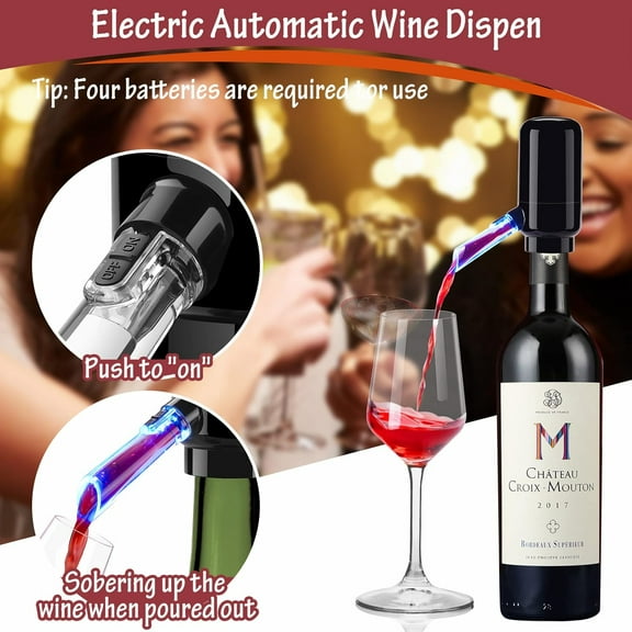 Electric Wine Aerator Pourer, Portable One-Button Wine Dispenser Machine and Wine Dispenser Pump Wine Oxidizer for Red and White Wine, Best Wine Gifts for Women and Wine Lovers