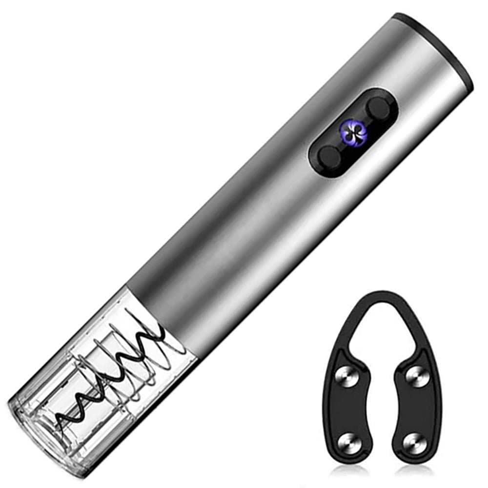 Electric Wine Bottle Opener, Automatic Corkscrew (Silver)