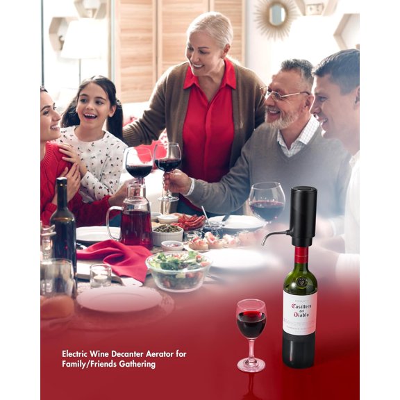 Electric Wine Decanter Aerator Dispenser: Automatic Whisky Bottle Dispenser - One Button Smart Drink Decanter with USB Rechargeable - Wine Air Aerator Pourer Spout for Lovers