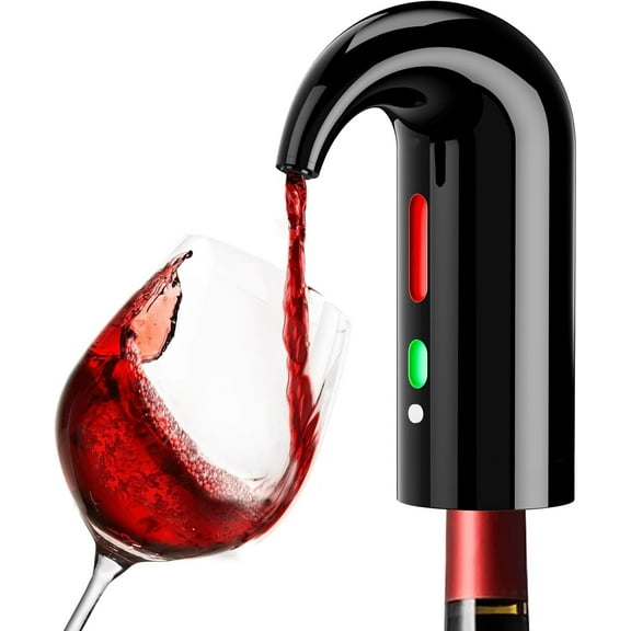 Electric Wine Decanter with One-Touch Pouring, Wine Aerator with Triple Aeration Functions, Red Light Indicator, and Magnetic Wake-Up - Perfect Wine Accessories Gift for Wine Lovers
