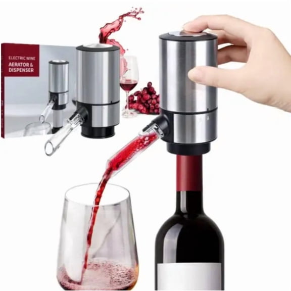 Electric Wine Decanter Sobering Dispenser with Base Sobering Automatic Wine Decanter Aerator Pourer ,Easy Dottle Opening