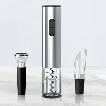 Electric Wine Opener, Automatic Wine Bottle Opener Set, Vacuum Vine Stopper - Battery Powered Motorized Operated Cordless (Batteries Not Included)