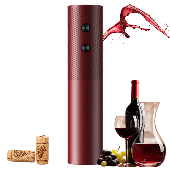 Electric Wine Opener - Rechargeable Automatic Wine Corkscrew Bottle Opener, Type-C Charging Wine Openers, For Home Party Wedding Gifts, Gift for Lovers(Red)