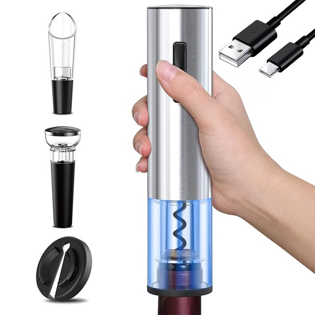 Electric Wine Opener Set, Rechargeable Automatic Wine Corkscrew Remover