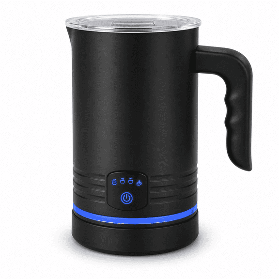 Pkalq Milk Frother, 4-in-1 Electric Milk Frothers, 15oz/430ml Automatic Hot and Cold Foam Maker and Milk Warmer for Latte, Cappuccinos, Macchiato, From the Makers of Instant 500W, Black