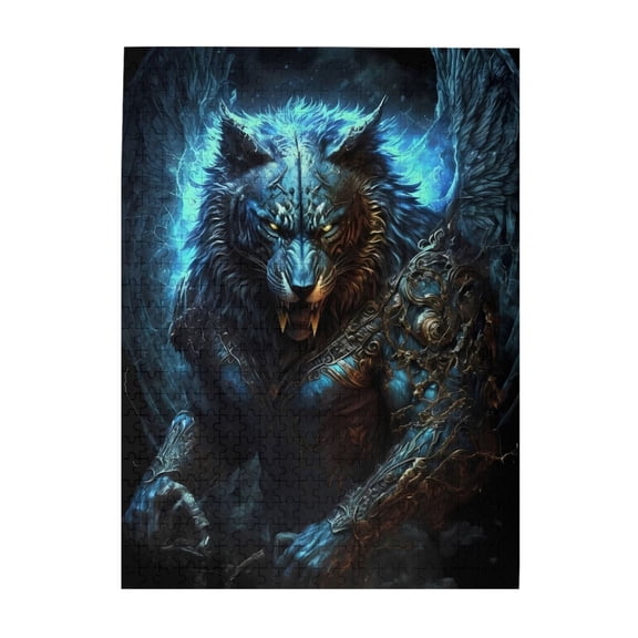 Electric Winged Werewolf 1000-Piece Wooden Jigsaw Puzzle for Adults, Fun & Challenging Family Brain-Teaser, Perfect Home Decor & Gift