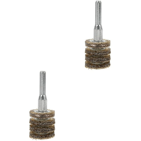 Electric Wire Brush Rust Removal Drill Attachment Wheel An Fittings Wheels Clean Steel Set of 2
