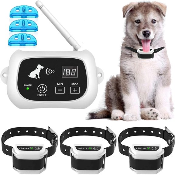 Electric Wireless Dog Fence System,Pet Containment System Training Collar Shock for 3 Dogs and Pets,Electric Fence with Waterproof and Rechargeable Dog Training Collar Receiver,Adjustable Range Sizes