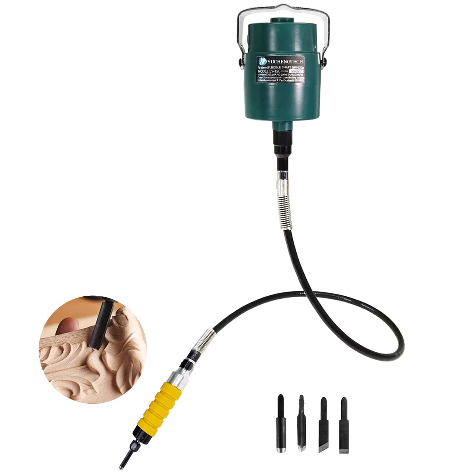Electric Wood Chisel Hanging Mill Grinding Woodworking Carver Pedal ...