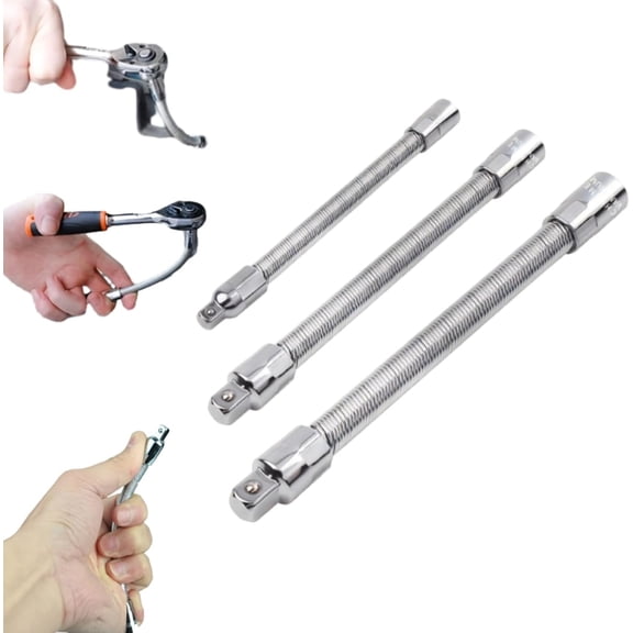 Electric Wrench Sleeve Universal Extension Rod, Resilient Extension Rod, Nut Can Be Screwed at All Angles a Must Have in Your Toolbox, Flexible Shaft Hose Electric Extension Wrench
