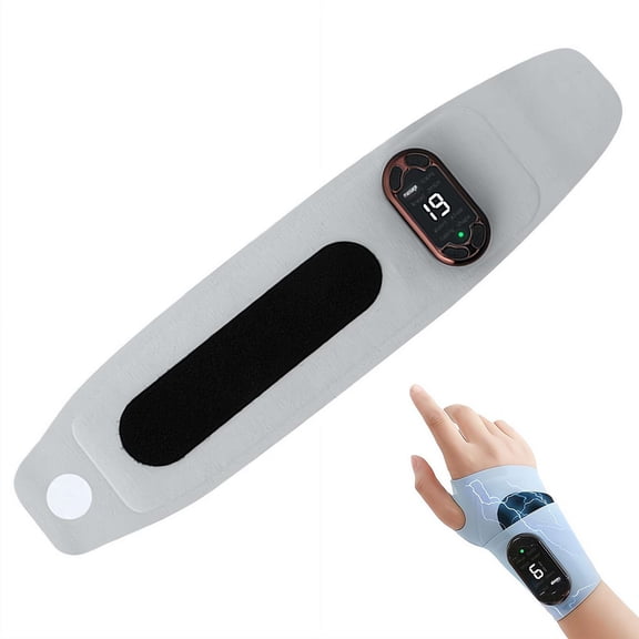 Electric Wrist Massager with 8 Modes, Rechargeable Cordless Hand Massage Wrap, Adjustable Intensity, Breathable Memory Foam for Home Office Travel