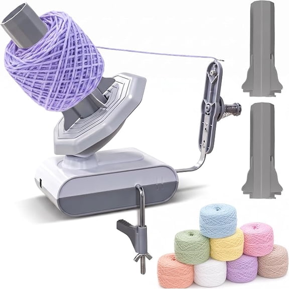 Electric Yarn Winder - Automatic Yarn Ball Winding Machine for Knitting and Crochet - Compact Yarn Cake Spinner with Large Capacity