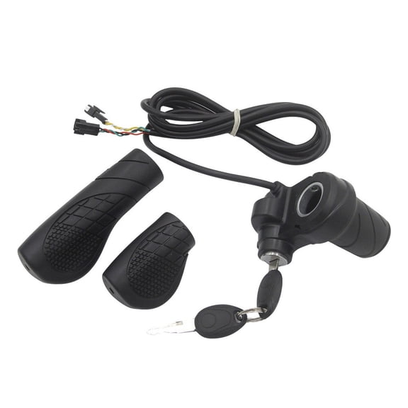 Electric bicycle throttle with built in speed control and electric door lock for e scooters, electric motorcycles, and hoverboards