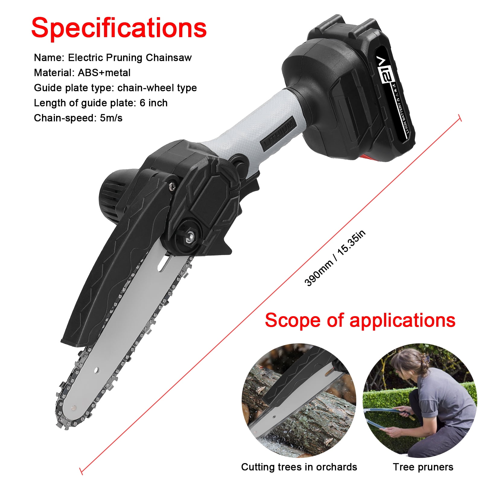 Electric chain saw,Portable Saws Wood Brush Motor One-handed 6inch ...