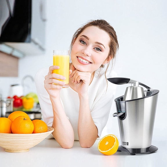 Electric Citrus Juicer with High Juice Yield | Orange Juicer Squeezer 200W + 2 Cones