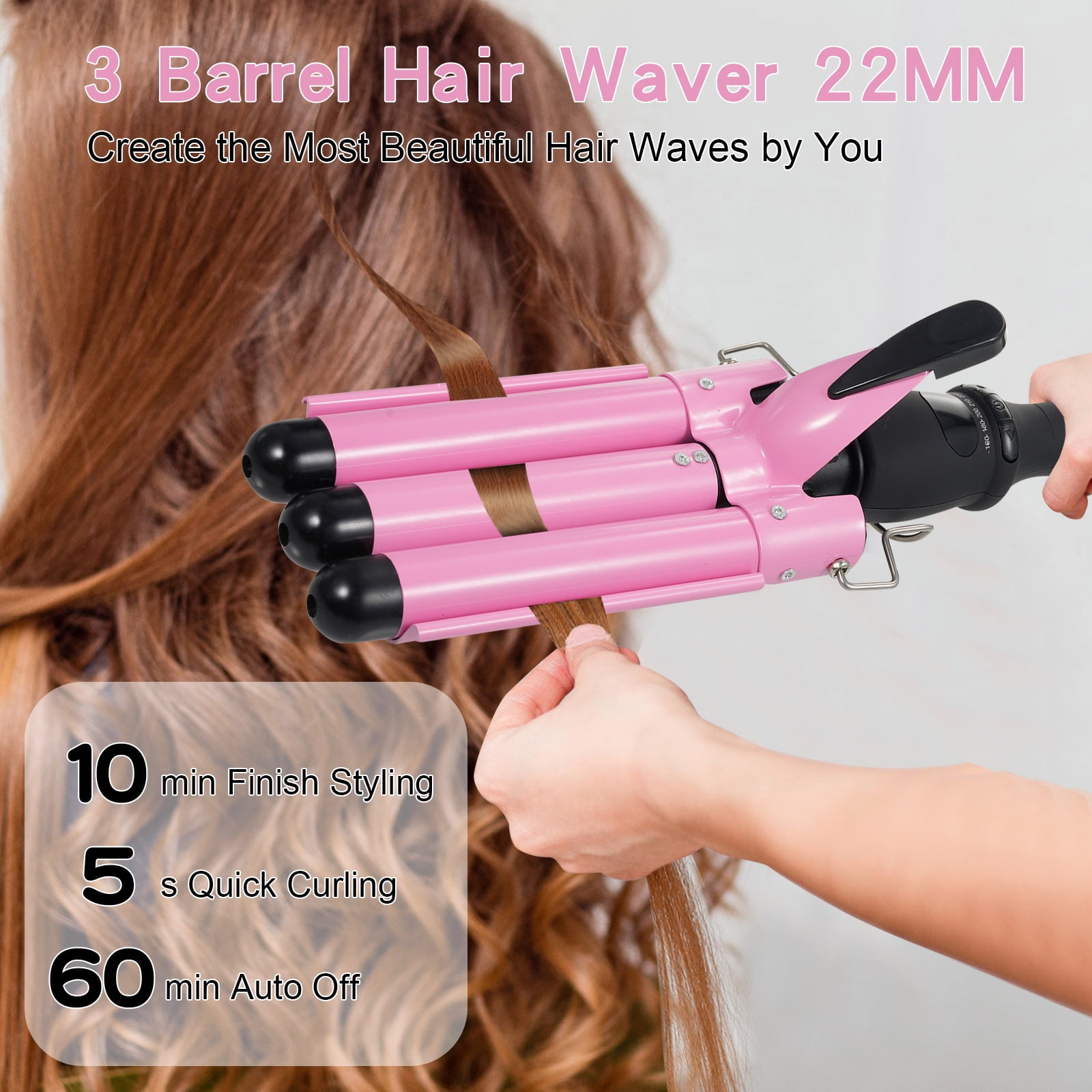Electric curler Adjustable Lcd With Temperature Crimper Wand Heat Resistant Temp Display Hair Curler 15s Barrel Mermaid Hair Iron 3 barrel Patio Table Barrel Iron And Chairs Hair 22mm Walmart Business...