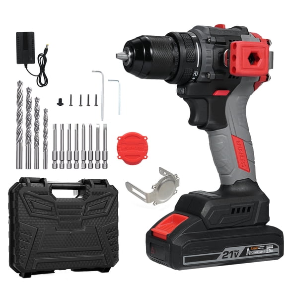 Electric drill,Reable Drill With 45n.m 2 Variable With Battery And Drill Set Torque 45n.m 2 Drill With Battery Driver Kit With Drill Driver 2 Variable Speed Huiop Plug & 1 Battery