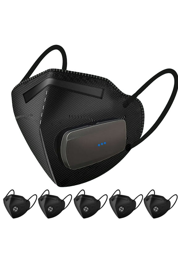 Electric exhaust KN95 mask with charging fan, with 5 filter, replaceable filter respirator mask, dust, pollen, woodworking, running, mountain climbing, parties, cycling, spray painting