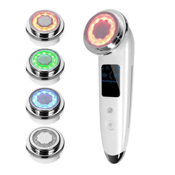 Electric facial massage, electric facial lifting, four in one facial massage, anti-aging, firming, and skincare tool (white)