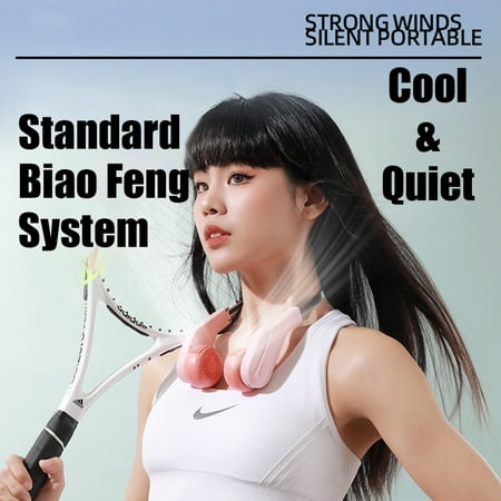 Electric fan,Adjustment One-key 5-speed Wind Switch 5-speed Fan Office Wind Adjustment Leafless Fan Portable Neck Fan Portable Wind Zone Hands Free Fan Hands One-key Switch Lcp Super Zone Lcp