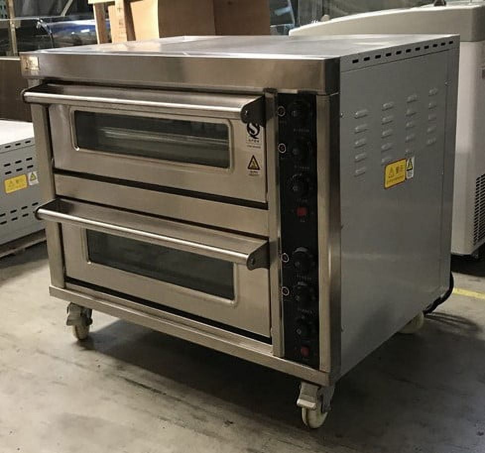 Cooler Depot Electric Flagstone TKH-2-2D 6400W Electric Indoor Commercial Double Deck Pizza Oven