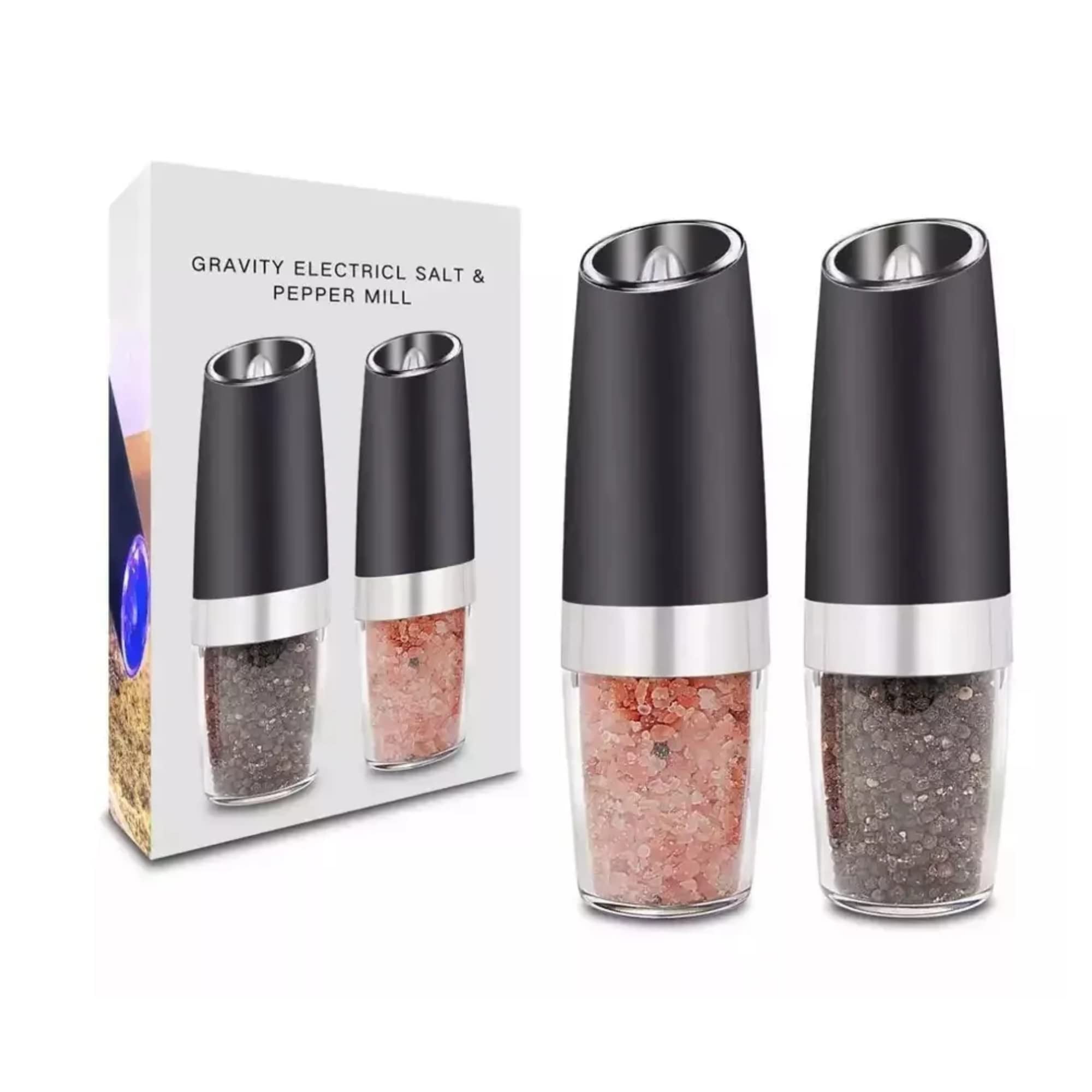 Electric gravity salt and pepper grinder set spice jar rechargeable