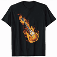 thumbnail image 1 of Electric guitar with flames Gift T-Shirt, 1 of 5
