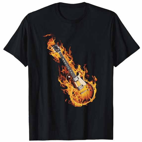 Electric guitar with flames Gift T-Shirt