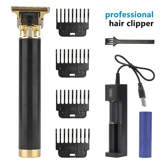 Electric hair clipper Razor electric cutting professional engraving old-fashioned Fader razor bald hair scissors-Black pipe-Charger