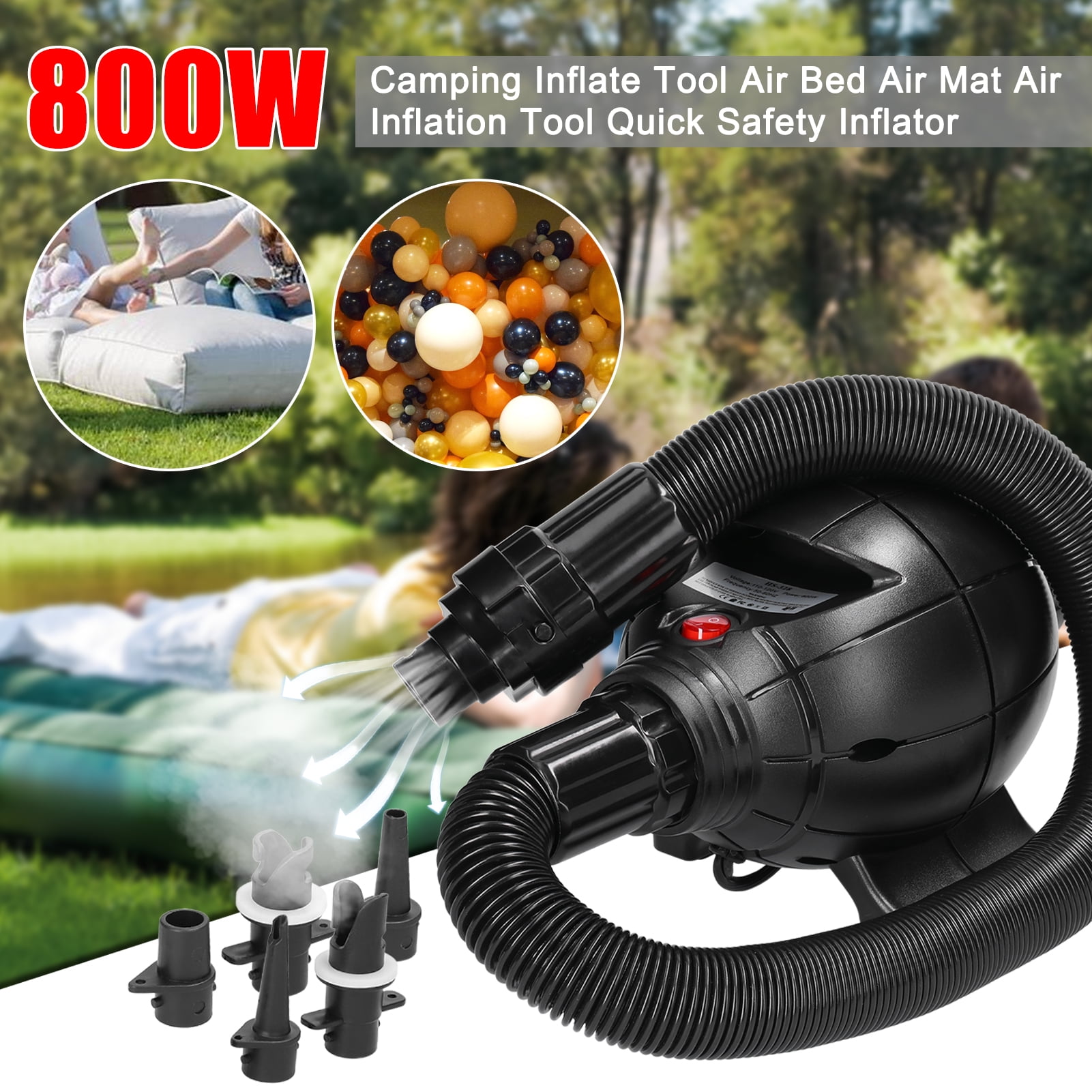 Tool Inflat Electric inflator,Air Bed Air Inflation Tool Quick Pump Portable ...