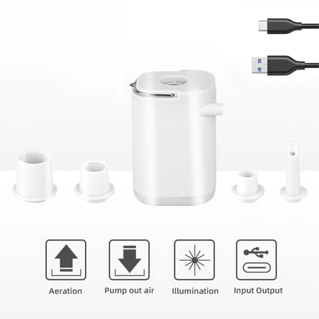 Electric inflator,Inflate Deflate Tiny Deflate Tiny Pump 4-in-1 Portable Air Quick Inflate Deflate Wotao Pump With Built-in Bank Quick Qisuo White Inflatables Buzhi Air