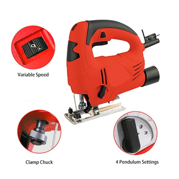 Electric jigsaw 2.56 inches, 2.3A 24V for wood and steel, variable speed 0-3000rpm