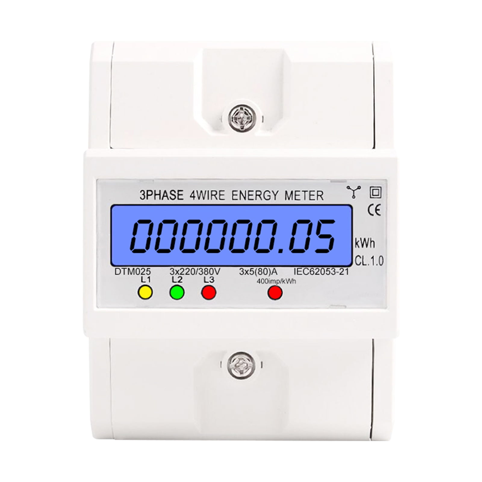 Electric meter,5-80a Consumption Kwh 4 Wire Meter Consumption Kwh Meter Kwh Meter Din With Lcd Display 220/380v 5-80a Consumption Rail Meter 3 4 Wire Din Rail Eryue White Qisuo