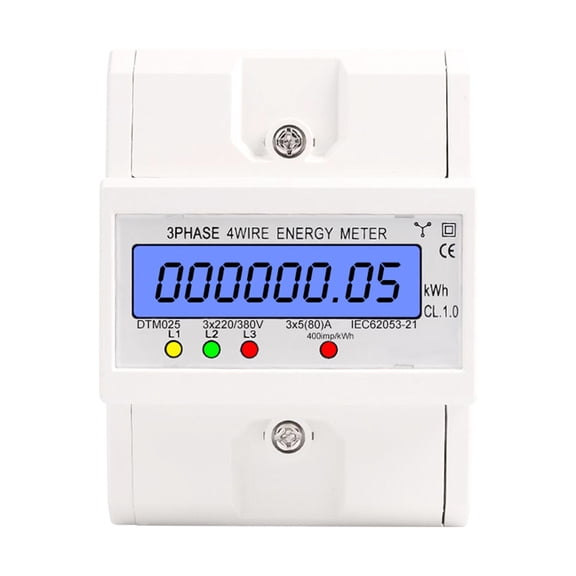 Electric meter,5-80a Consumption Kwh 4 Wire Meter Consumption Kwh Meter Kwh Meter Din With Lcd Display 220/380v 5-80a Consumption Rail Meter 3 4 Wire Din Rail Eryue White Qisuo