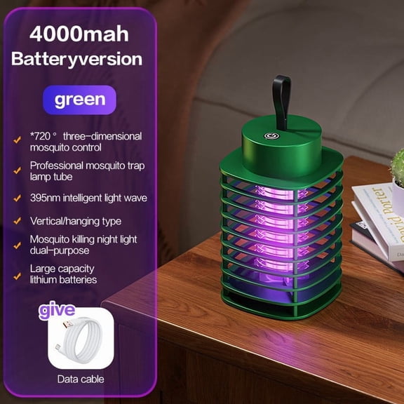 Electric mosquito killer lamp usb rechargeable wall mount fly zapper led light trap pest control insect repellent for indoor patio backyard camping