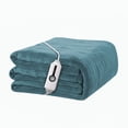 thumbnail image 1 of YAKEE Heated Throw Blanket 50"x 60" Soft Warm Flannel Fast Heating Blanket, 4 Fast Heating Levels & 3 Hours Auto-off, Teal, 1 of 7