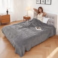 thumbnail image 1 of YAKEE Electric Heated Blanket 72"x84" Full Size - Soft Warm Coral Fleece, 4 Heat Levels, 10 Hours Auto-off, Machine Washable with Overheat Protection, Gray, 1 of 7