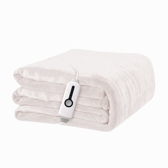 YAKEE Electric Heated Blanket 72"x84" Full Size - 4 Heat Levels, 10 Hours Auto-off, Machine Washable with Overheat Protection, White for Adults