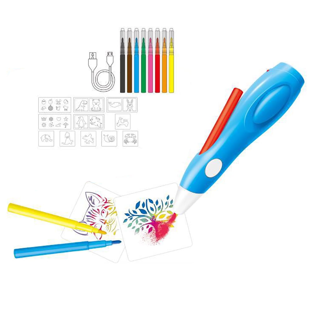 Airbrush Tools for Mini Artists: Super Activity Workshop, Creative Experience, Airbrush Pictures, Washable Markers, Safe for Kids